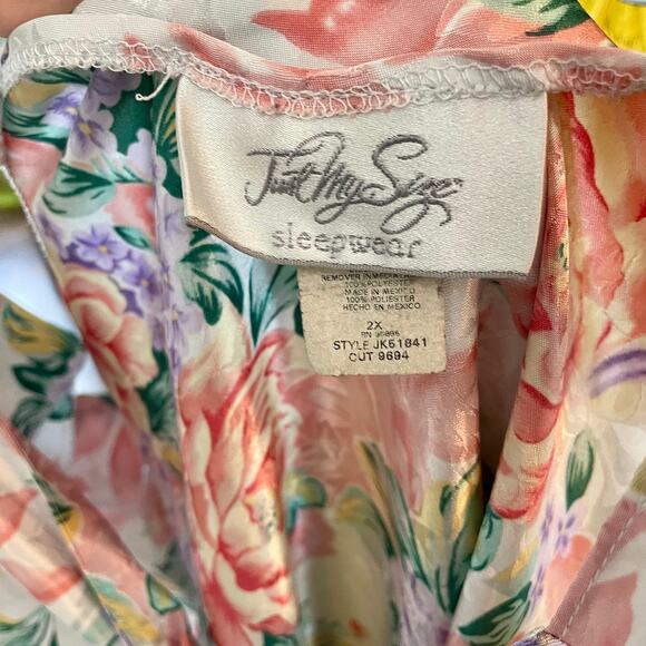 Vintage 90s Women's Satin Floral Nightie Dress 2XL - Picture 7 of 8